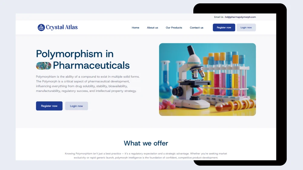 Crystal Atlas IP intelligence platform shown on laptop: ATOA case study